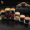 Venda quente atacado alta transparência plástico garrafa fabricação tampa de bambu Garrafa de goji preto Garrafa pequena de Cordyceps embalagem garrafa de acrílico