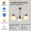 Lustre de sala de estar de estilo chinês retrô francês Sala de jantar de estilo americano Quarto de estilo antigo Lâmpada de vidro de nogueira Lâmpadas Zhongshan