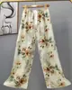 Pantalones de pijama de algodón para mujer, verano, finos, estampados, casuales, de pierna ancha, pueden usar mujeres embarazadas, comercio exterior, pantalones de talla grande