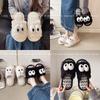 Pantuflas de Peluche Lindas de Dibujos Animados de Primavera para Mujer, Chanclas Abiertas de Moda para el Hogar con Suela de Lino Creativa, Ligeras y Modernas