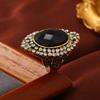 Moda europea y americana combinable retro Anillo de cristal para dedo índice femenino Japonés y coreano moderno personalidad anillo decorativo joyería exagerada