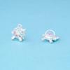 Plata Pura 999 Electrochapado de Precisión Colgante Unicornio Rosa con Epoxi Colgante Pony Pulsera de Cristal DIY Accesorios de Plata
