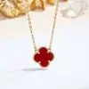 Collar Clásico de Trébol de Cuatro Hojas Doble Cara, Sencillo y Lujoso, Joyería que No se Desvanece, Directo del Fabricante