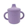 Taza de Aprendizaje para Bebés con Popote de Silicona Taza de Beber Agua con Tapa Antipolvo y Anticaídas Taza para Snacks de Silicona de Grado Alimenticio Punto Transfronterizo
