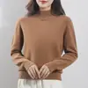 Suéter 100% Lã de Ovelha 390g para Mulheres de Tongxiang City Puyuan, Engrossado, Cor Sólida, Luxo Leve, Quente Suéter de Lã Feminino