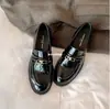 Mocasines de cuero para mujer con suela gruesa 2026 nuevos estilo británico vintage zapatos pequeños de cuero con tacón grueso y diseño elegante