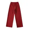 Ry25239-25 Novo Estilo Outono Calça Larga de Perna Larga Solta Comprimento no Chão Calças Casuais Estilo Americano Forrada com Lã Espessada Estilo Preguiçoso