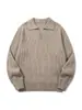 Yidao Vintage Outono 2026 Novo Retrô Simples Cor Sólida Estilo Old Money cleanfit Gola Gaivota Suéter de Puxar