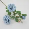 Flor de Rosa Artificial Tallo Único Múltiples Cabezas Rosa Roja Decoración para el Hogar Boda Arreglo Flor Artificial Hecha a Mano Venta al por Mayor Transfronteriza
