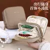 Bolsa de almacenamiento de joyería de doble capa lujosa, multifuncional para viajes de niñas, gran capacidad para pulseras, anillos, monedero y collares