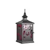 Lámpara de Viento Metálica Personalizada Lámpara de Viento Pequeña de Cuatro Esquinas Decoración Navideña de Halloween para el Hogar Decoraciones de Mesa para Fiestas