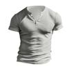 24 Homens europeus e americanos de cor sólida Novo verão All-match Comércio exterior de manga curta Henry Camisa Amazon Cross-border Casual Malha T-shirt