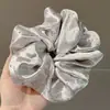 Elástico de Cabelo Oversized Estilo Coreano Intestino de Porco, Corda de Cabelo Versátil com Renda de Bolinhas, Elástico para Rabo de Cavalo Alto, Elástico de Borracha, Acessório de Cabelo de Alta Qualidade