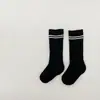 Calcetines versátiles para bebé niña, calcetines finos de verano de altura media, calcetines transpirables para pantorrilla estilo universitario para bebé, calcetines de fútbol para niños