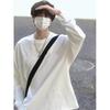 Camiseta Pesada de Manga Longa Masculina Moda Primavera e Outono Marca High Street Oversize Algodão Puro Camiseta de Baixo Roupa Branca