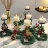 Navidad Creativa Corazón Doble Escandinavo Simple Moderno Portavelas Decorativo de Mesa para Cena a la Luz de Velas Adornos