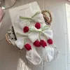 Calcetines Infantiles de Tulipan con Lazo 3D Estilo Princesa para Niñas Calcetines Decorativos de Media Pantorrilla para Bebé Lindos Calcetines de Piso para Todas las Estaciones