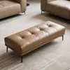 Banqueta de sofá minimalista italiana banqueta para trocar de sapato hall de entrada banqueta longa de couro banqueta de apoio ao lado da cama