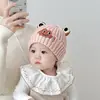 Gorro Tejido para Bebés y Niños Pequeños Otoño e Invierno Estilo Coreano Lindo Diseño de Rana para Niños y Niñas, Suéter Tejido Estilo Coreano con Protección para las Orejas, Cálido y Grueso