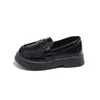 Mocasines para Niñas 2026 Nuevo Estilo Primavera y Otoño Estilo Británico Zapatos de Cuero Negros para Niños Zapatos de Rendimiento