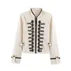 Bestseller de AliExpress al por mayor ZA Comercio exterior transfronterizo Moda femenina europea y americana Abrigo decorado con botones bordados de nudo retro