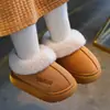 Pantuflas de algodón para niños de invierno con talón, cálidas y de felpa, suela gruesa, pantuflas de gamuza para el hogar para padres e hijos, para niños y niñas