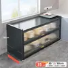 Nuevo mueble de cocina de almacenamiento multicapa, aparador, vitrina de vajilla, mueble de almacenamiento multifuncional para microondas y estantería independiente
