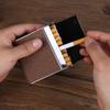 Caja de Cigarrillos con 20 Imitación de Tela con Patrón de Cuero Grueso Portátil Gruesa Caja de Cigarrillos Especial para Hombre Caja de Almacenamiento Portátil Magnética con Tapa Abatible