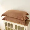 Funda de almohada de color liso Funda de almohada para dormitorio 48X74cm Uso doméstico Estilo Ins para Airbnb Pieza única 200g Terciopelo de leche Paquete de par