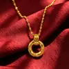 Collar Sencillo de Moneda de Cobre Dorado Mobius para Atraer Riqueza para Mujeres, Estilo Nuevo, Lujo Ligero, Sensación de Alta Gama, Moderno, Collar Versátil