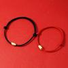 Ano do Rato Arroz Corda Vermelha Ouro Pequena Pulseira de Arroz para Homens e Mulheres Casal Ano do Rato Zodíaco Rato 3D Ouro Puro Contas Redondas