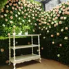 Pared de Fondo Decorativa de Enverdecimiento Vertical Césped Biónico Pared de Imagen Flor de Rosa Planta de Enverdecimiento Rosa Pared Vegetal Artificial Verde Planta
