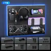 Sala de eSports Textura de Fibra de Carbono Plástico Tablero Perforado Accesorios DIY Estante de Almacenamiento Montado en Pared Sin Taladro Estante de Almacenamiento de Gama Alta