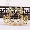Joyería DIY Hecha a Mano Tocado con Patrón de Dragón de Cobre, Dos Dragones Jugando con Joyería, Cinturón Incrustado con Piedras Preciosas, Corona para el Cabello, Accesorios de Estilo Antiguo B145
