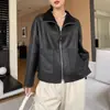 Piel genuina con patrón de lichi, piel de oveja de capa superior, nuevo modelo otoño e invierno 2026, chaqueta corta casual de cuello cuadrado, abrigo de cuero repujado