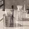 Vaso para Enjuague Bucal con Patrón de Glaciar para Uso Doméstico, Vaso para Cepillado de Dientes y Lavado para Mujeres, Vaso Dental, Vaso Transparente de Gran Capacidad para Cepillos de Dientes