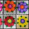 Ofrendas Sacrificiales del Festival Qingming, Coronas de Flores Pequeñas para el Festival Qingming, Coronas de Flores, Coronas de Flores Pequeñas de 60 cm con Marco de Bambú, Flores para Visitar Tumbas