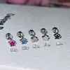 Aretes de Acero de Titanio Médico con Zirconia de Colores, Mini Estrella, Clavos para Hélice Auricular, Exquisitos Clavos para Cóclea, Diseño de Nicho