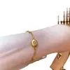 Pulsera Dorada de Diseño Único Estilo Vintage Cepillado y Tallado, Artesanía Pesada, Estilo Lujo Ligero, Elegante Pulsera para Mujer, Pulsera del Festival del Bote del Dragón