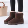 Botas Rasas 2026 5854 Botas de Neve para Mulheres, Tamanho Grande, Novo Estilo Outono e Inverno, Sola Rasteira, Acolchoada, Forrada com Lã, Sapatos de Algodão Quentes