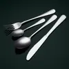 Serie Baishida 1010 Cuchillo y Tenedor para Comida Occidental Acero Inoxidable Vajilla Cuchillo para Bistec Cuchara de Mesa Tenedor de Mesa Cucharilla de Té Juego de Cuatro Piezas
