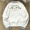 Moletom com Gola Polo e Estampa de Cachorro em Desenho de Linha Criativo Personalizado para Mulheres Outono e Inverno 2025 Solto Casual Estilo Ins Top