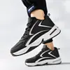 Zapatos Extra Grandes para Hombre, Tenis de Cuero Negro, Zapatos Casuales Impermeables, Zapatos de Papá de Mediana Edad, Zapatos de Algodón Terciopelo, Zapatos de Correr Antideslizantes