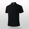 2025 Nueva Camiseta de Manga Corta con Cuello Retro Estilo Old Money Tejida de Manga Corta para Hombre Top de Alta Gama Estilo Americano para Verano