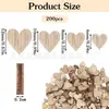 100 Peças de Coração de Madeira Paulownia em Branco para DIY Decorações de Coração de Madeira para Aniversário, Casamento, Presentes de Natal
