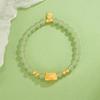Yilong dumpling cozido ano do dragão ano pulseira feminina design de nicho de luxo leve pulseira de pulseira de jade Hetian falso sorte