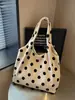 Bolso de hombro de lunares estilo coreano nuevo de primavera, bolso tote de lona para mujer de gran capacidad para el trabajo, simple, elegante, versátil y casual