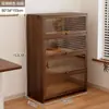 Librero a prueba de polvo de madera maciza integrado en la pared, gabinete de almacenamiento color nogal, gabinete de almacenamiento de pie, librero para el hogar