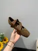 Sapatos de Salto Alto para Mulheres 2026 Outono Retro Coreano Bolinhas Quadrados Rasos Mary Jane Sapatilhas