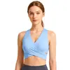 Nuevo sujetador deportivo para mujer con almohadillas en el pecho, bonito top de tirantes de yoga para la espalda, a prueba de impactos, adecuado para usar al aire libre, entrenamiento de Pilates, sujetador de fitness para verano